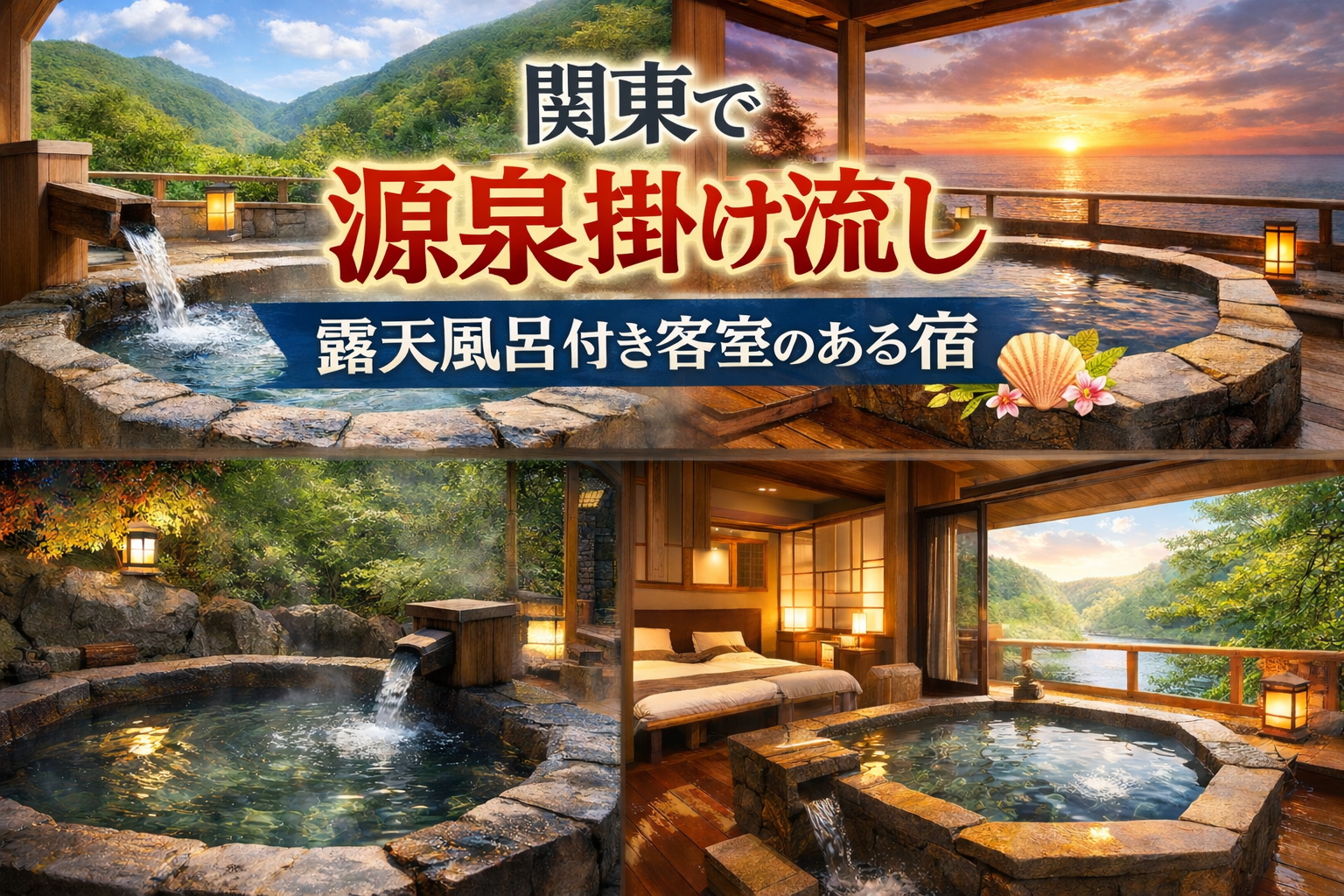 関東で源泉掛け流し露天風呂付き客室のある宿3選！